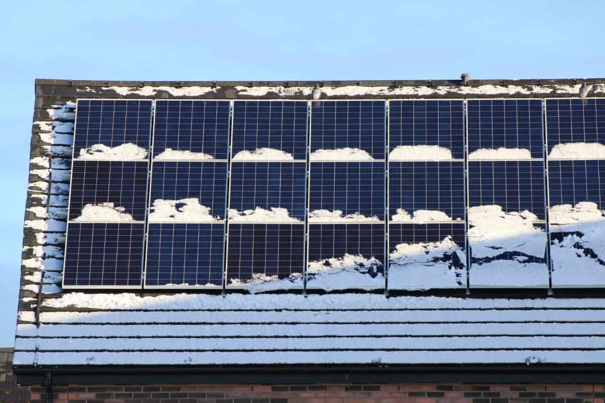 Snow on solar panels