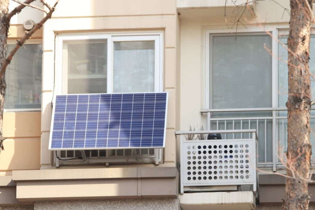 Solar panel on a balcony