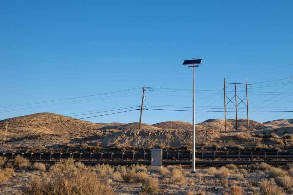 Lone solar panel in Nevada