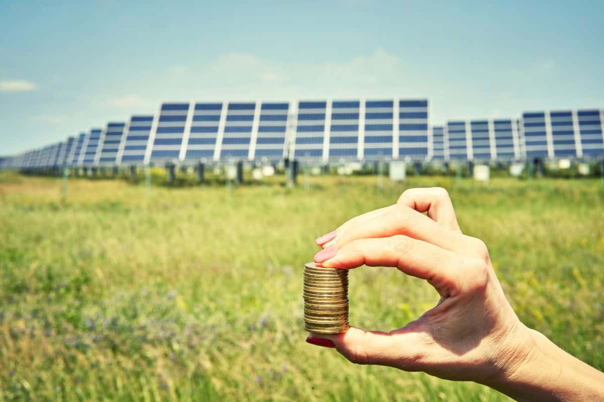 Solar panels with a handful of money