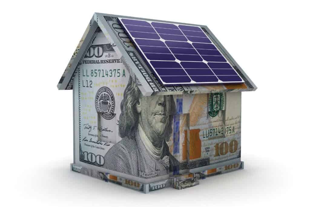 A dollar house with solar panels