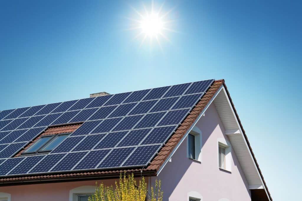Solar panels on a house roof in Nevada